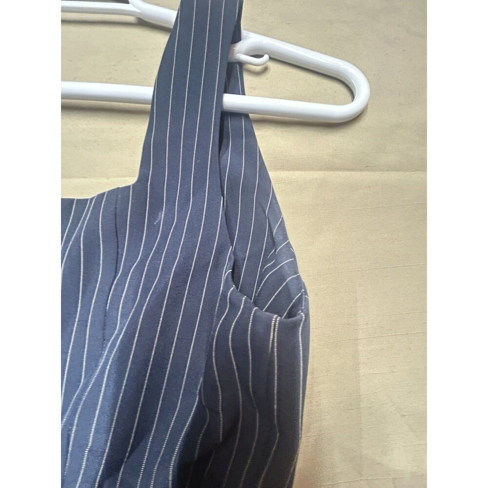⁠Banana Republic Navy Pinstripe Maxi Dress 4 Tall Belted Sleeveless Slit⁠ - Picture 11 of 12